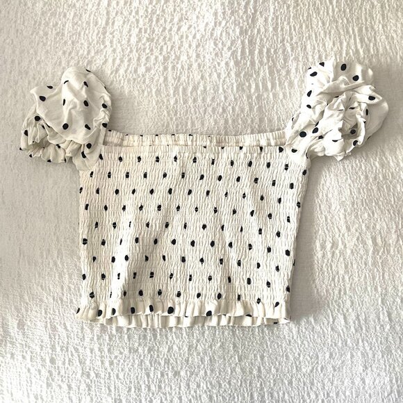 ✨ Polka Dot Smocked Blouse by Wilfred | Aritzia - Picture 3 of 6